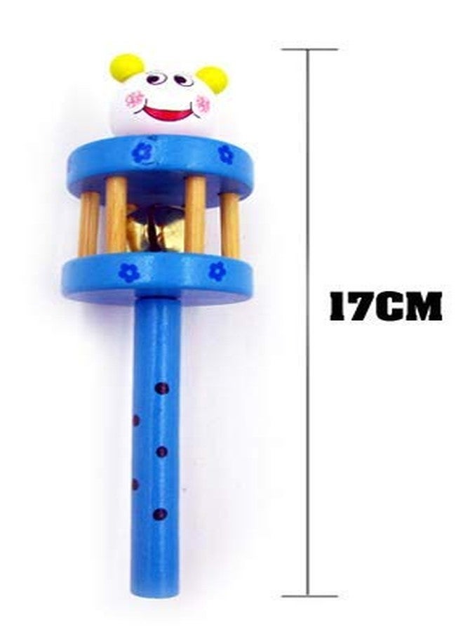 CrazyCrafts Colorful Wooden Rainbow Baby Handle Jingle Bell Rattle Toys Pack of 2 (2 Cage Rattle) - Image 2
